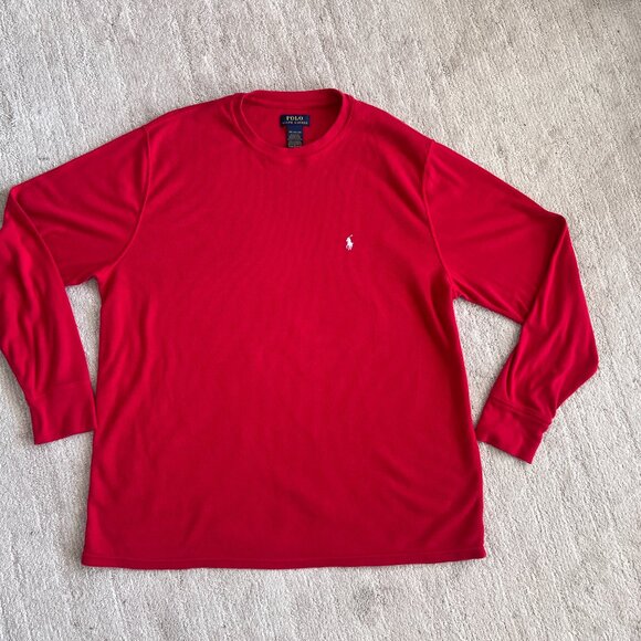 Polo Ralph Lauren-  Mens Red Long Sleeve Shirt - PJ - Sleep Shirt - Size 2XL - Picture 2 of 8